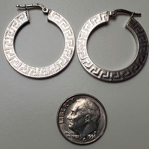 10kt white earrings hoop